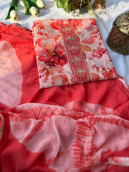 Floral Elegance with Tie-Dye Twist