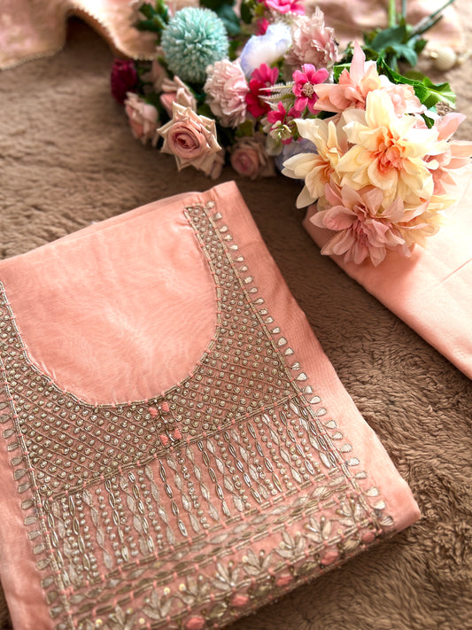 Blush Elegance with Intricate Handwork