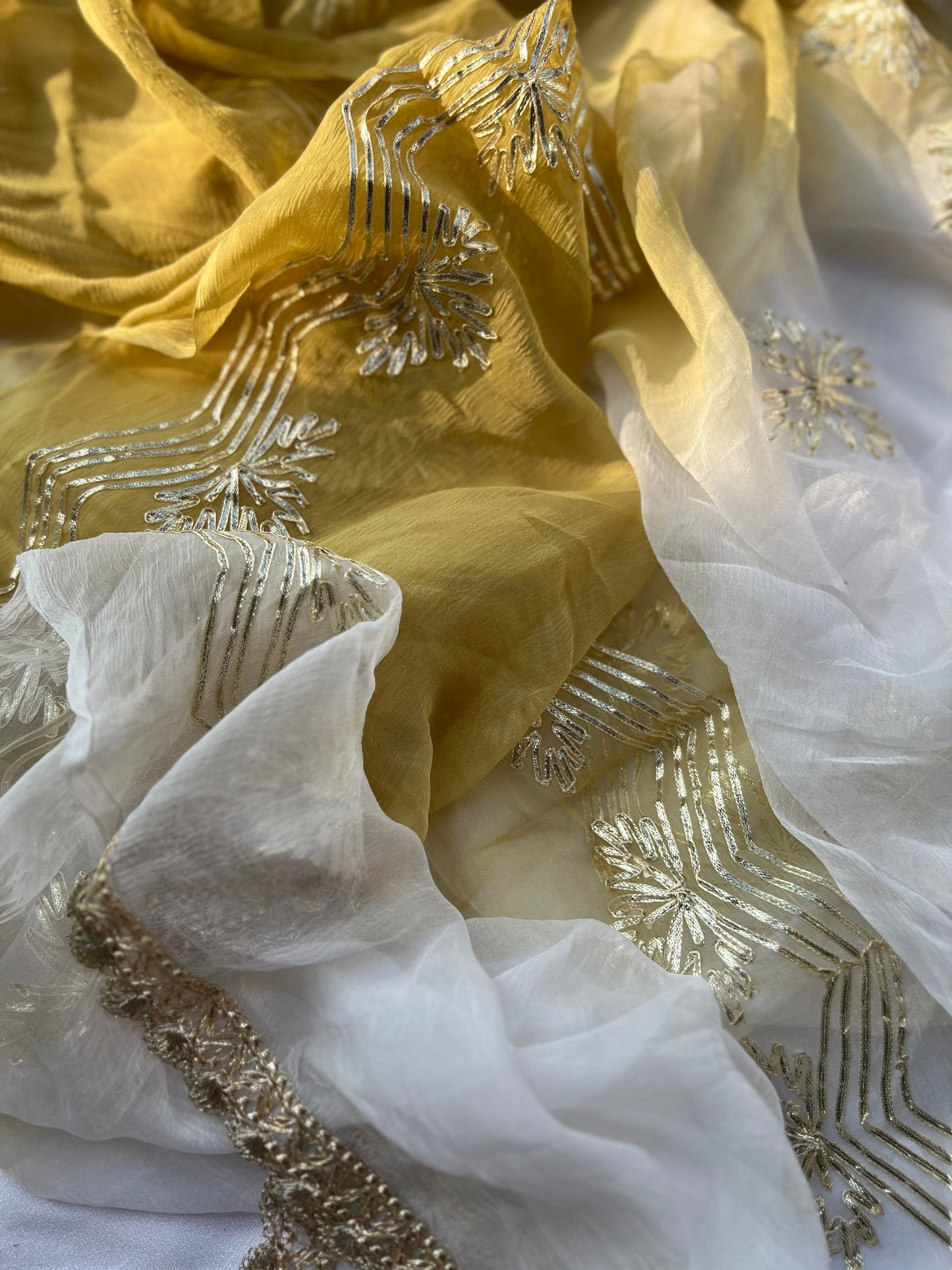 Golden yellow  Handwork & Gotawork