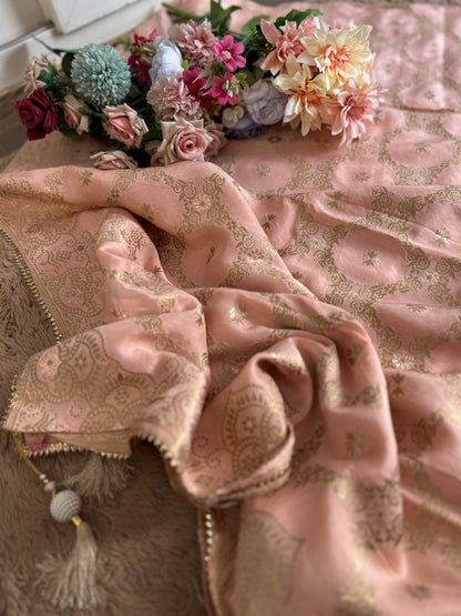 Blush Elegance with Intricate Handwork