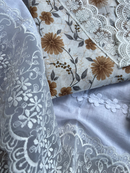 Floral Prints suits with Dedicated Lace