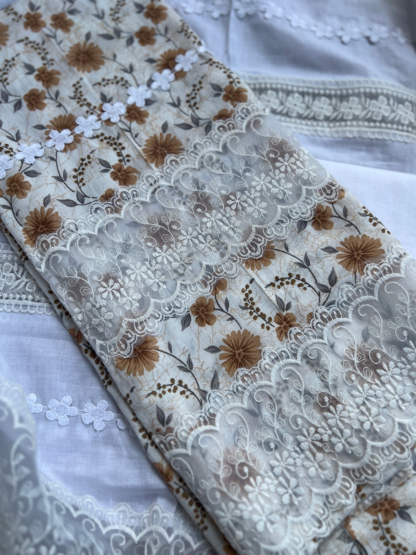 Floral Prints suits with Dedicated Lace