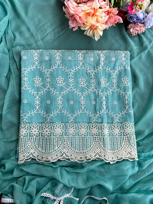 ✨ Elegant Aqua Kota Doriya Suit ✨