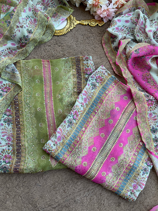 Karachi Mirror Suit Set with Coin Tassel Detailing