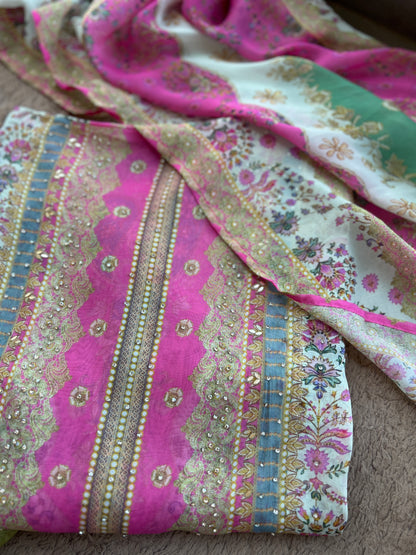 Karachi Mirror Suit Set with Coin Tassel Detailing