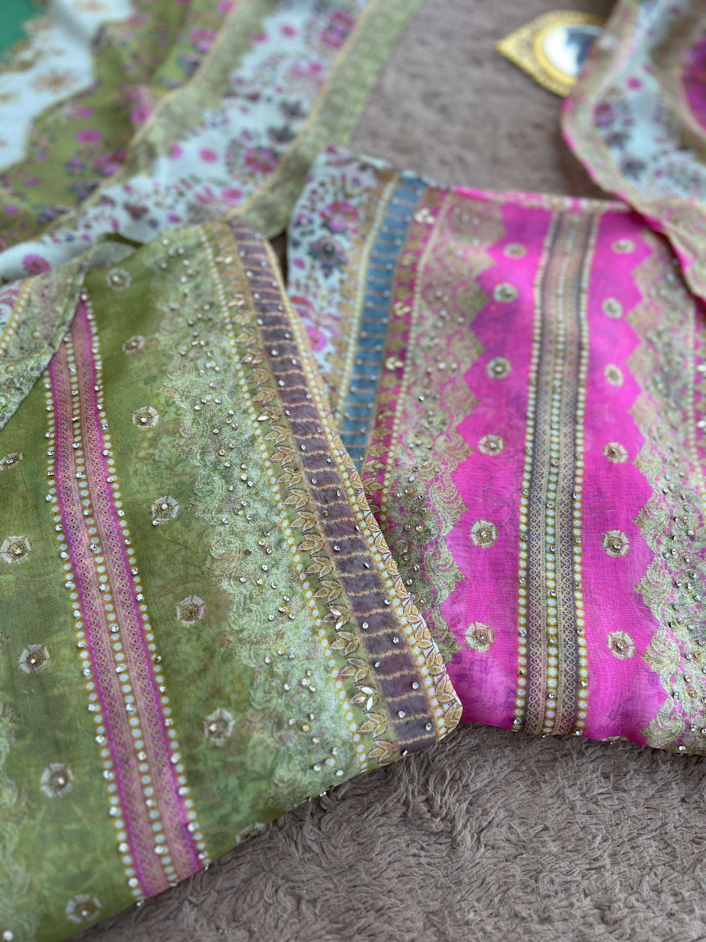 Karachi Mirror Suit Set with Coin Tassel Detailing