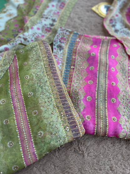 Karachi Mirror Suit Set with Coin Tassel Detailing