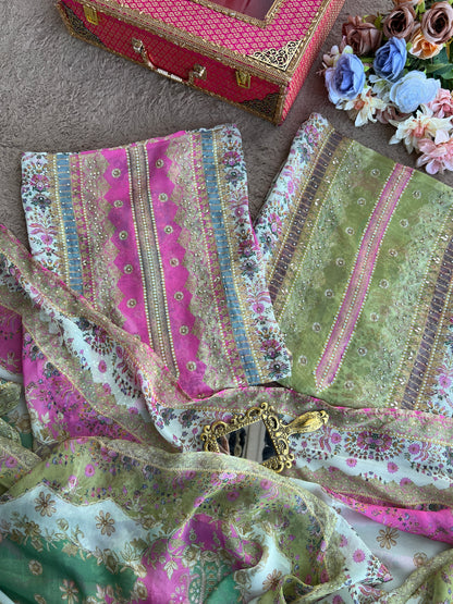 Karachi Mirror Suit Set with Coin Tassel Detailing