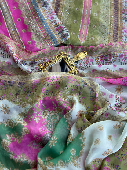 Karachi Mirror Suit Set with Coin Tassel Detailing