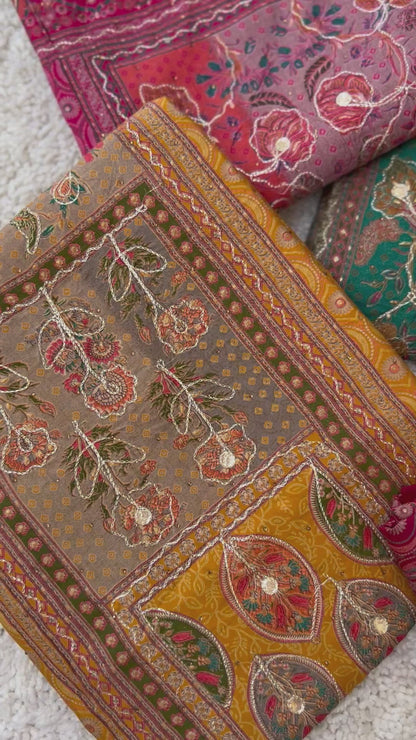 Regal Grace: Sabyasachi-Inspired Gota-Embellished Modal Maslin Suit Set