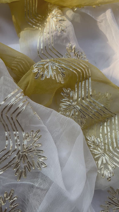 Golden yellow  Handwork & Gotawork